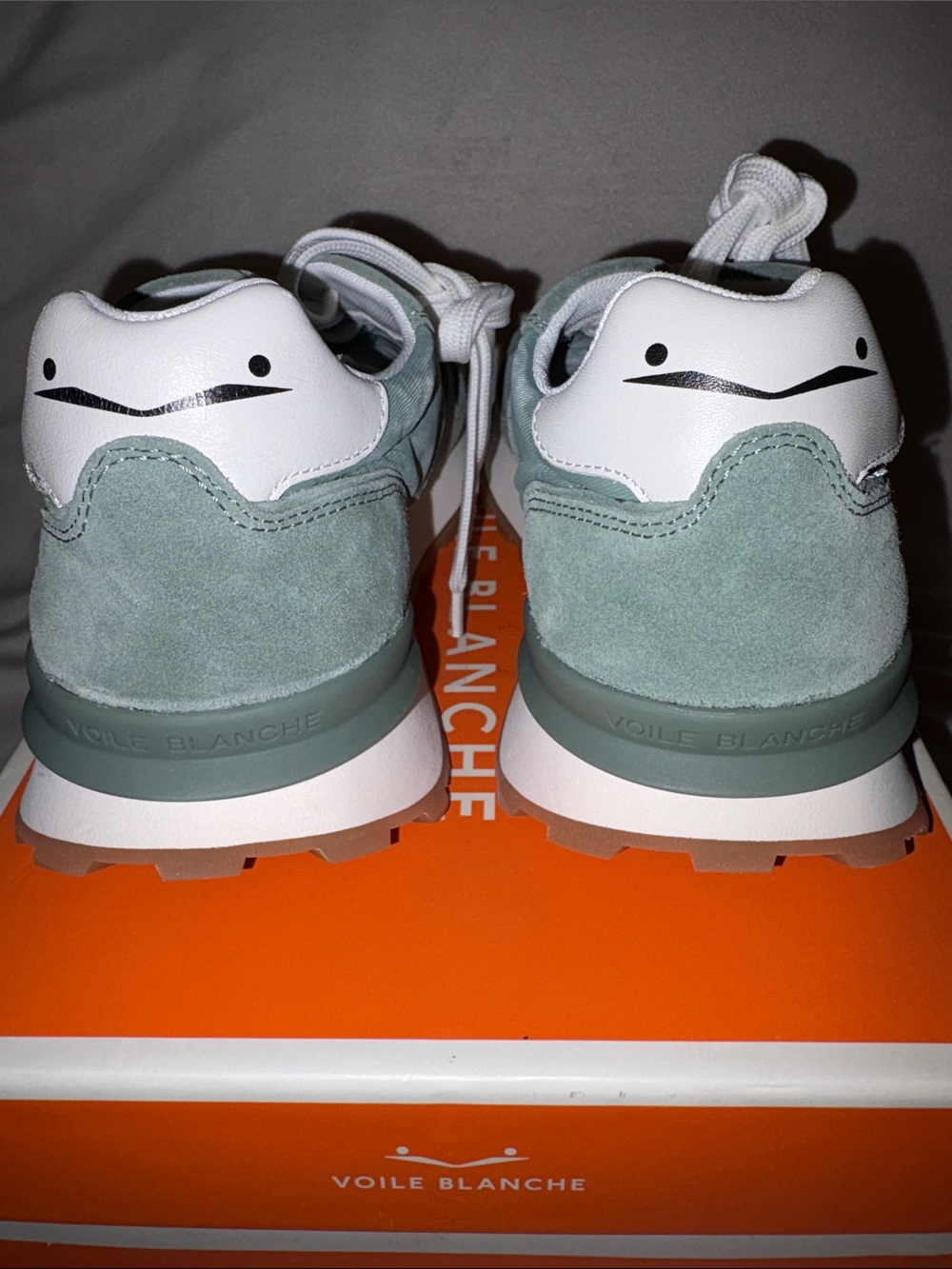 NWT VOILE BLANCHE PARIS Race Sneaker in Sage-Off White - Picture 9 of 14
